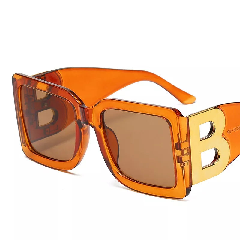Retro Unisex Oversized Luxury Trend Sunglasses Logo B. - TimelessGear9