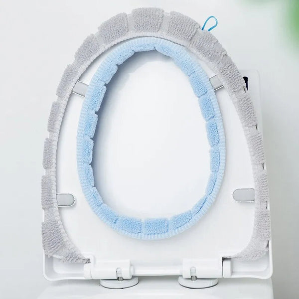 Stitched Color Portable Knitted Toilet Mat Thickened Washable