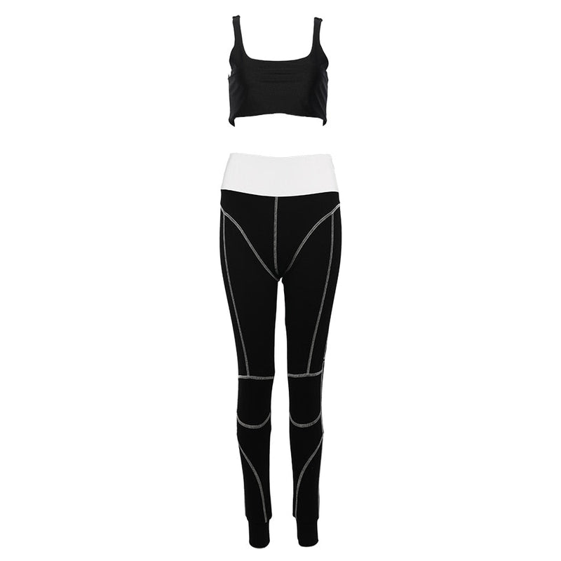 Kyliejenner Cotton Sports Two Pieces Gymwear Designer New Fashion Spaghetti Straps - TimelessGear9