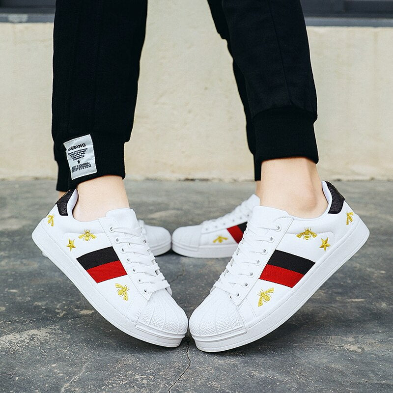 Gucci Stylish Shell Sneakers Men Casual Shoes Embroidered Bee Sneakers Men High Quality Luxury - TimelessGear9
