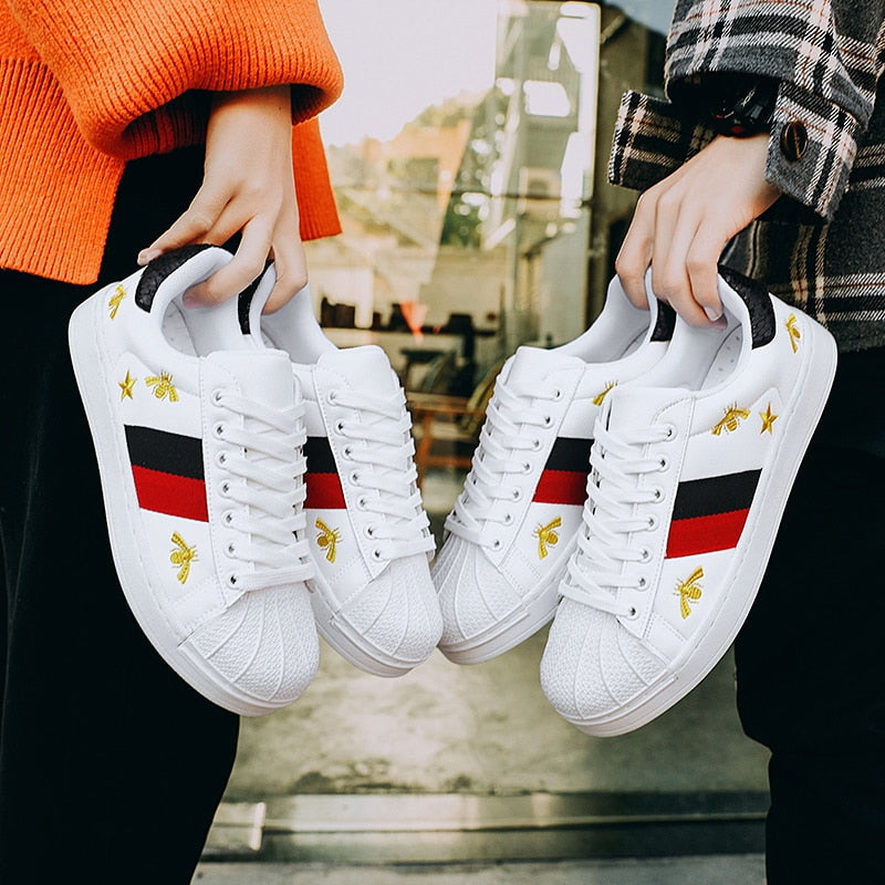 Gucci Stylish Shell Sneakers Men Casual Shoes Embroidered Bee Sneakers Men High Quality Luxury - TimelessGear9
