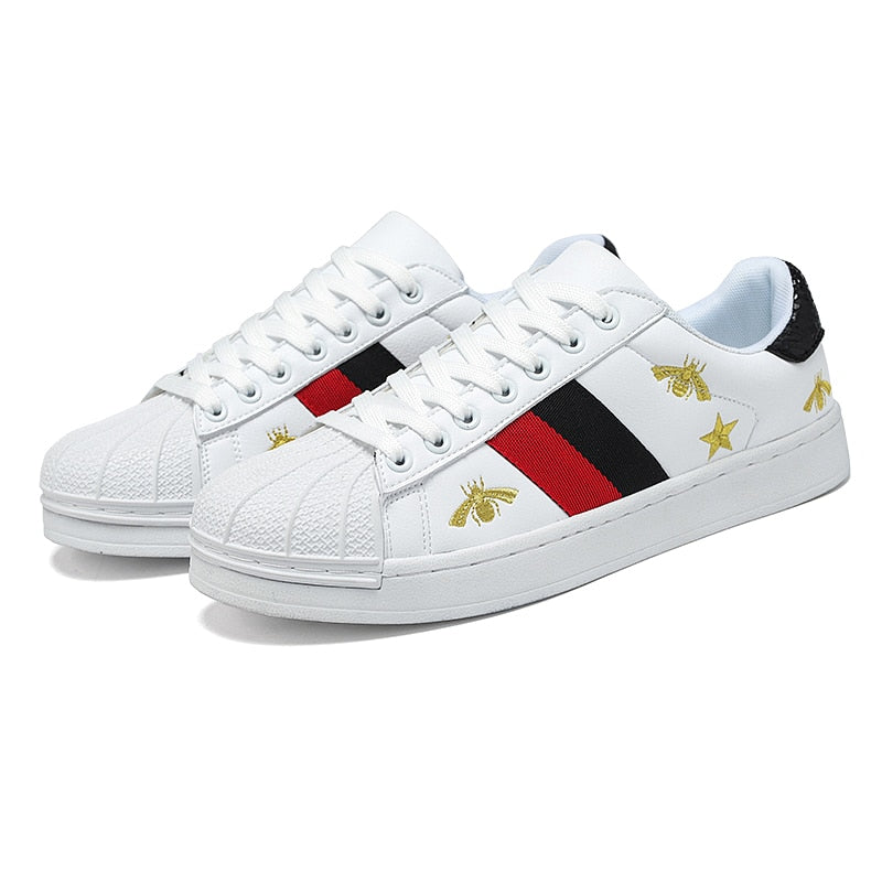Gucci Stylish Shell Sneakers Men Casual Shoes Embroidered Bee Sneakers Men High Quality Luxury - TimelessGear9