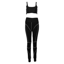 Kyliejenner Cotton Sports Two Pieces Gymwear Designer New Fashion Spaghetti Straps - TimelessGear9