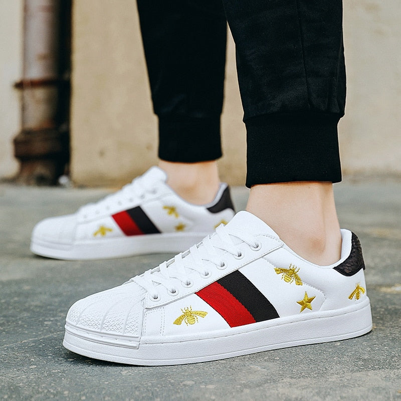 Gucci Stylish Shell Sneakers Men Casual Shoes Embroidered Bee Sneakers Men High Quality Luxury - TimelessGear9