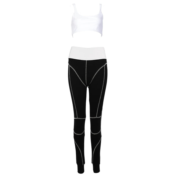Kyliejenner Cotton Sports Two Pieces Gymwear Designer New Fashion Spaghetti Straps - TimelessGear9