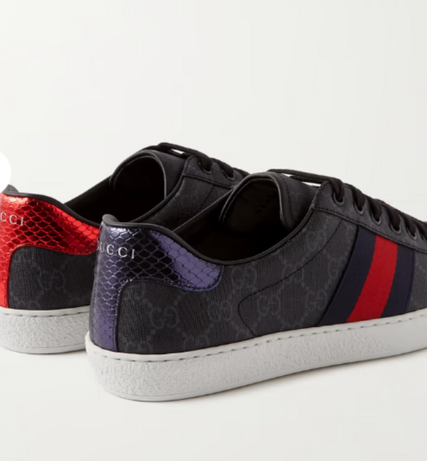Gucci Two Tone GG Supreme Canvas Ace Sneakers
