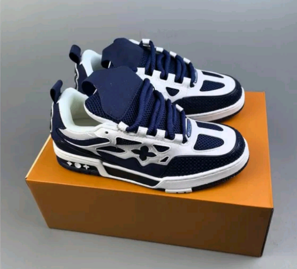 Blue Virgil LV LEATHER SNEAKERS
