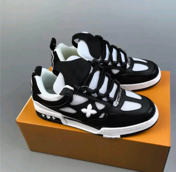 Black Virgil LV LEATHER SNEAKERS