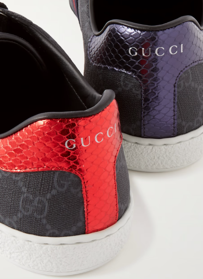 Gucci Two Tone GG Supreme Canvas Ace Sneakers