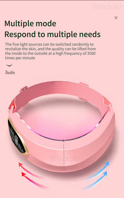 Facial Lifting Device LED Photon Therapy Facial Slimming Vibration Massager Double Chin V Face Shaped Cheek Lift Belt Machine - TimelessGear9
