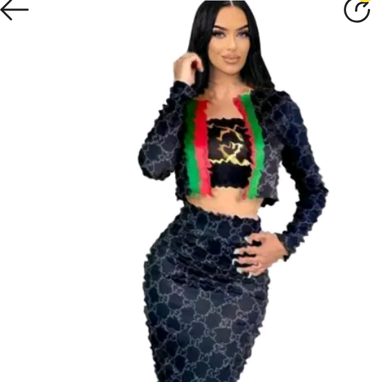 Fancy Designer Bodycon Casual Three Piece Luxury Skirt