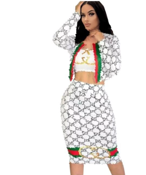 Fancy Designer Bodycon Casual Three Piece Luxury Skirt