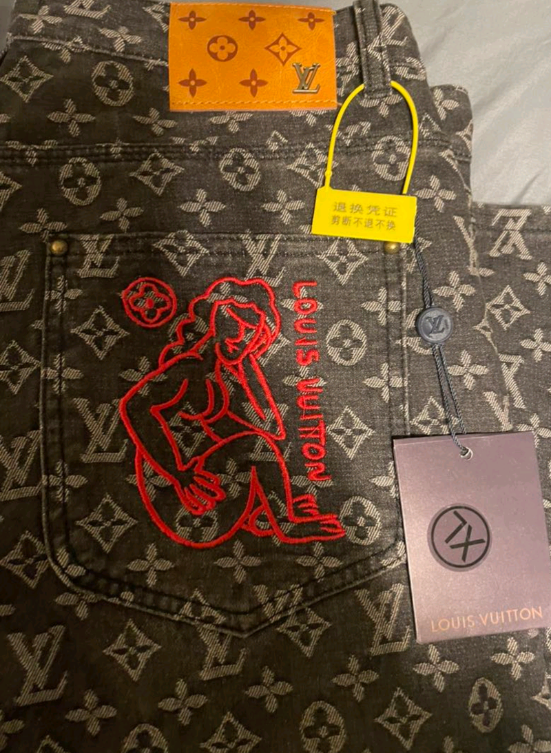 Louis Vuitton Lettering Fashion Jeans