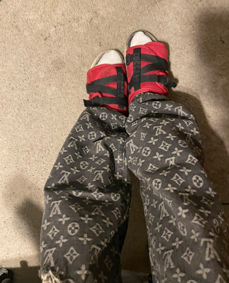 Louis Vuitton Lettering Fashion Jeans