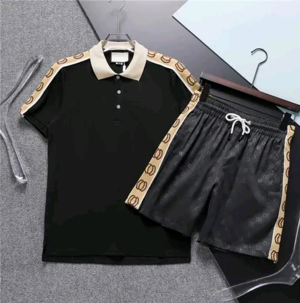 Men's Black Luxury Designer Short Set