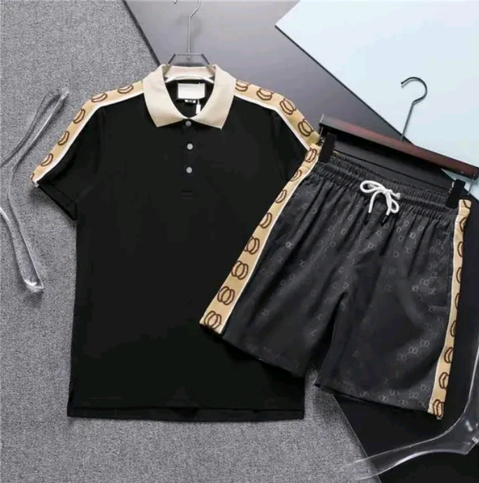 Men's Black Luxury Designer Short Set