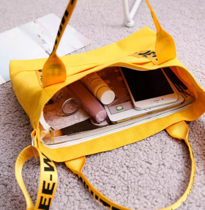 Sunny Yellow Off White Luxury Handbag - TimelessGear9