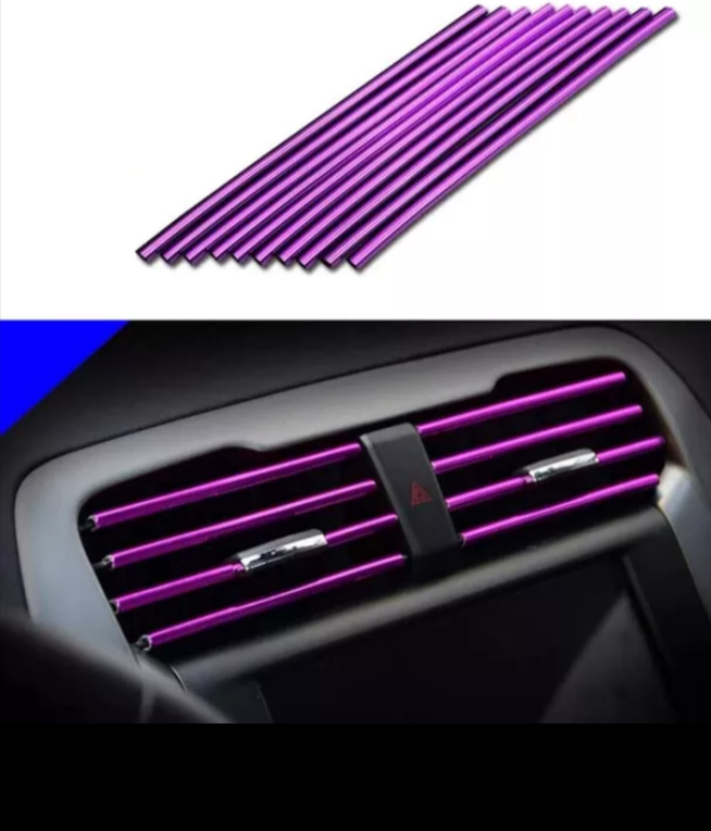 Pimp Your Ride 10 Pcs Car Vent Outlet Trim Strips U Shape Chrome Shiny Car Decorations - TimelessGear9
