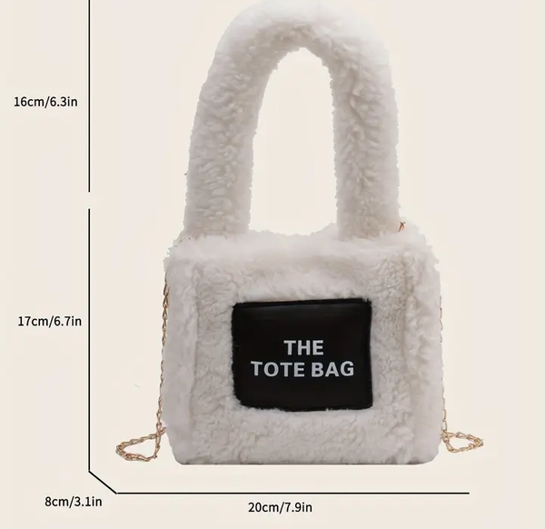 Fur Wool Filled Tote Crossbody Luxury Bag