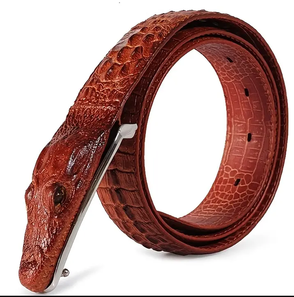 Mexican Crocodile Head Masculine Belt