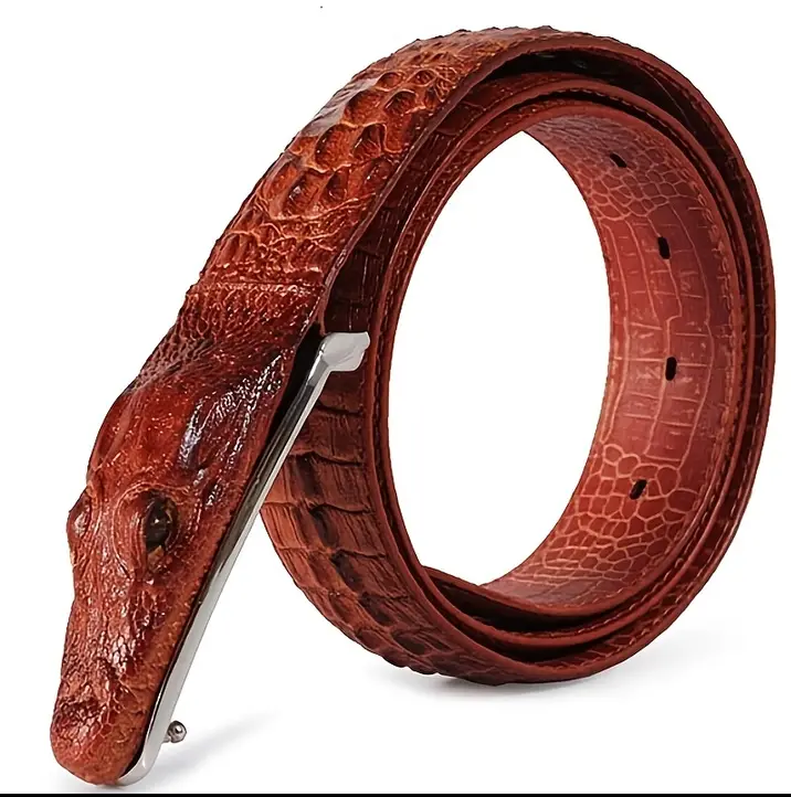 Mexican Crocodile Head Masculine Belt
