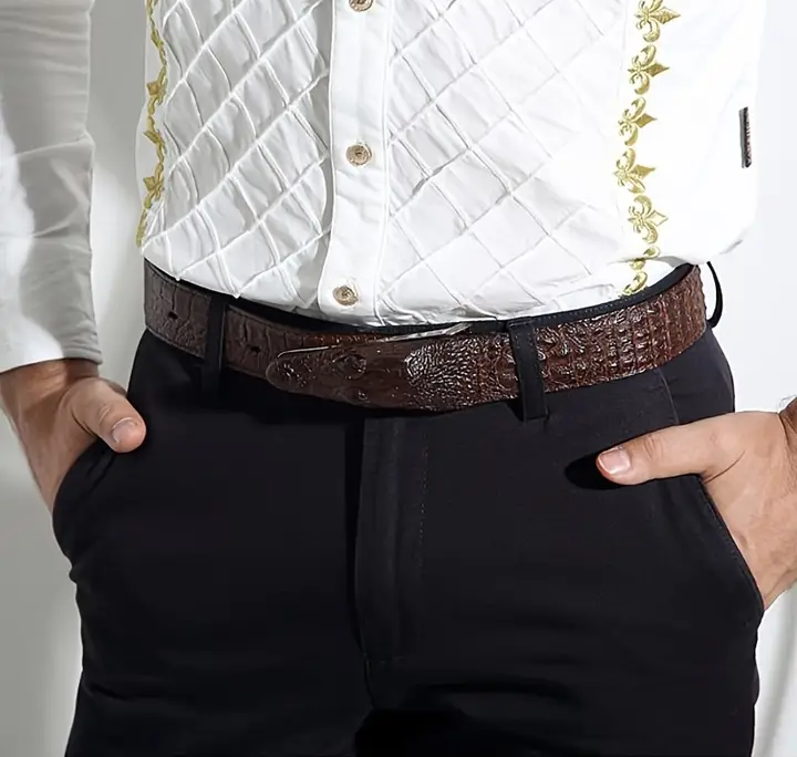 Mexican Crocodile Head Masculine Belt