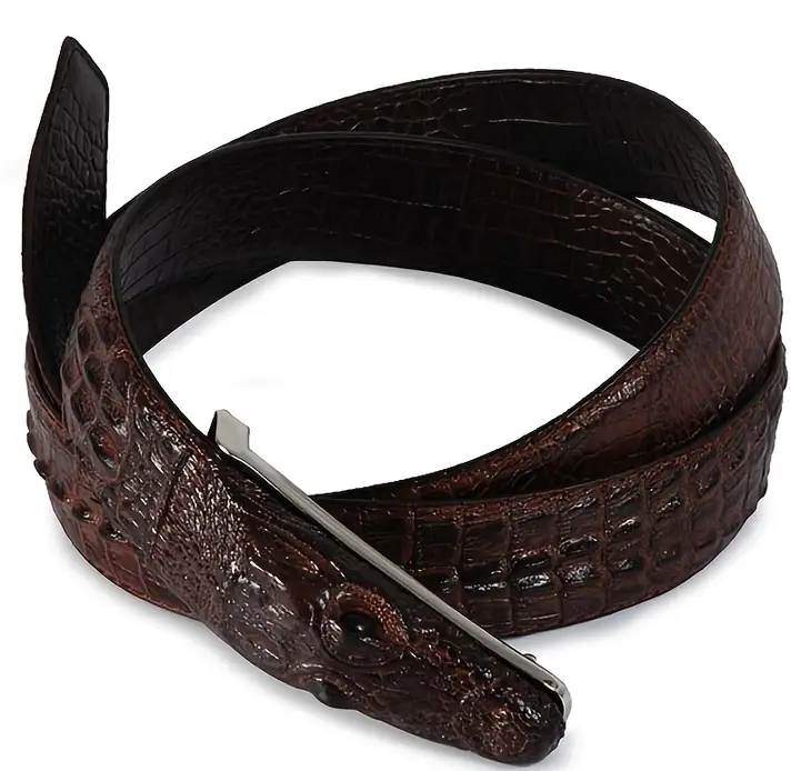 Mexican Crocodile Head Masculine Belt