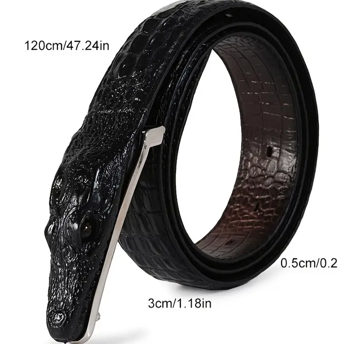 Mexican Crocodile Head Masculine Belt