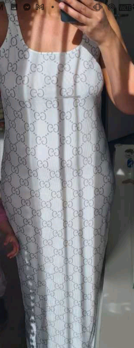 Women's Gucci Sleeveless V Neck Sexy Luxury Sun Beach Dress