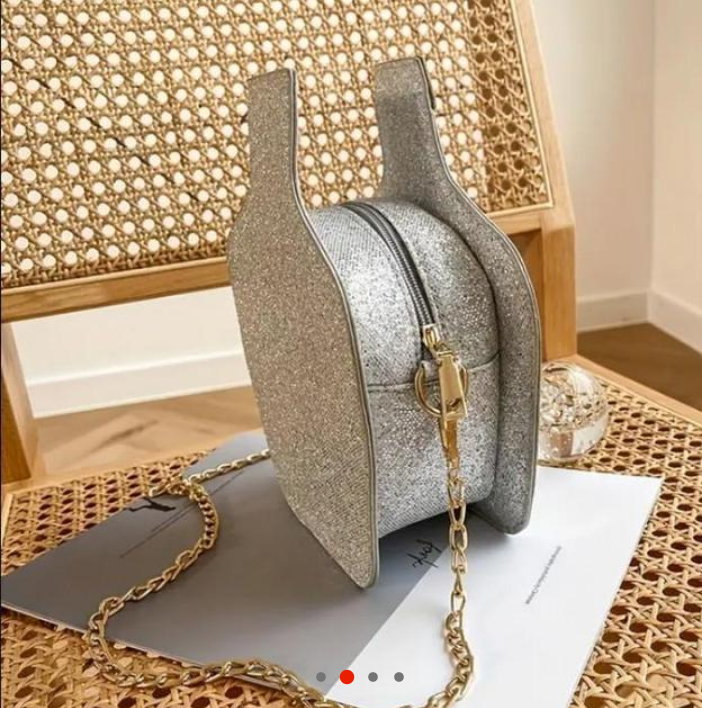 Tequila Luxury Wine Bottle Shape Novelty Bag With Chain