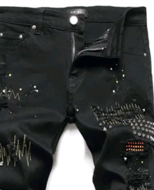 Super Stylish Luxury Slim Fit Stretch Blue Jeans Amiri Hip Hop Jeans
