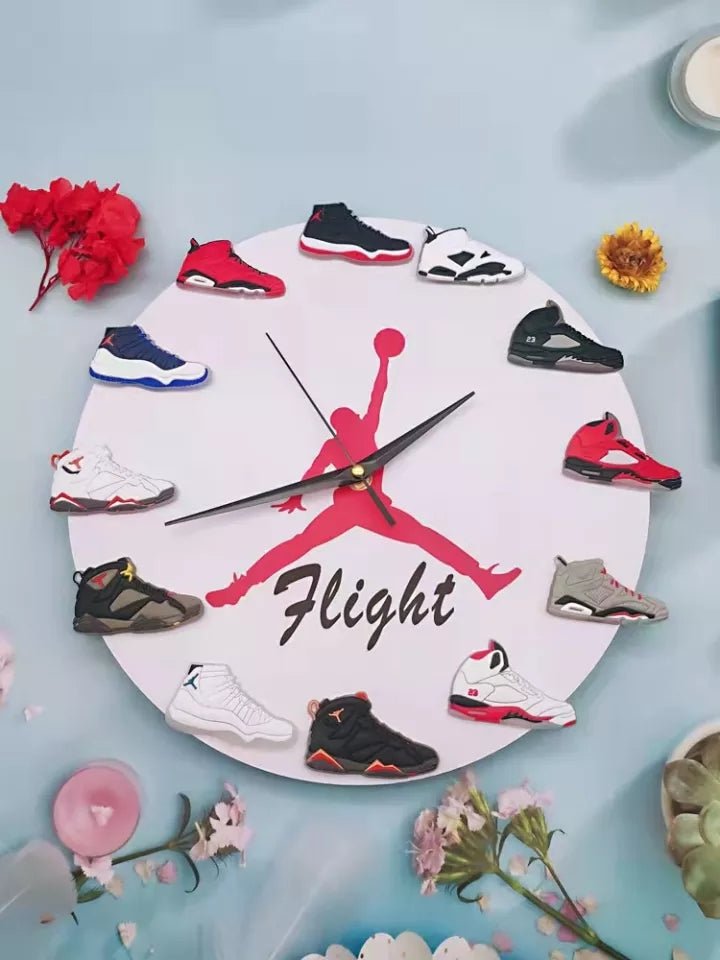 Air Jordan 12 Inch Sneaker Clock Flight Wall 3D Clock - TimelessGear9