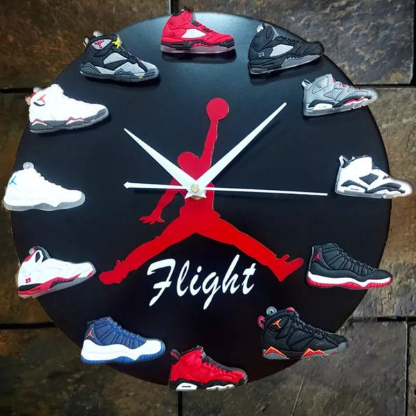 Air Jordan 12 Inch Sneaker Clock Flight Wall 3D Clock - TimelessGear9