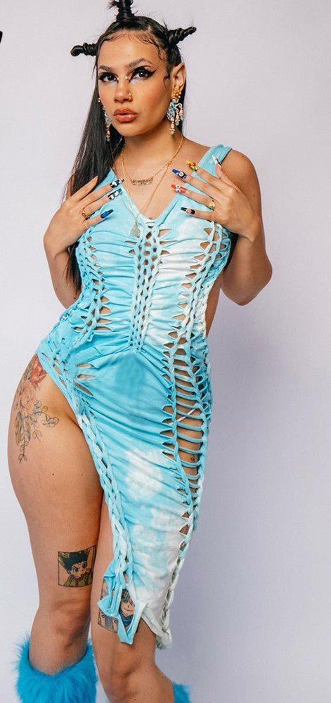 Asymmetrical hem slip bondage dress - TimelessGear9