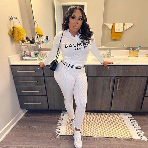 Balmain Paris Long sleeve Top 2 Piece Outfit - TimelessGear9