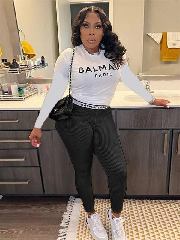 Balmain Paris Long sleeve Top 2 Piece Outfit - TimelessGear9