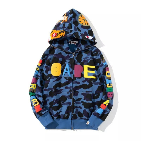 Bapesta Shark Hoodie Camo Street Wear - TimelessGear9