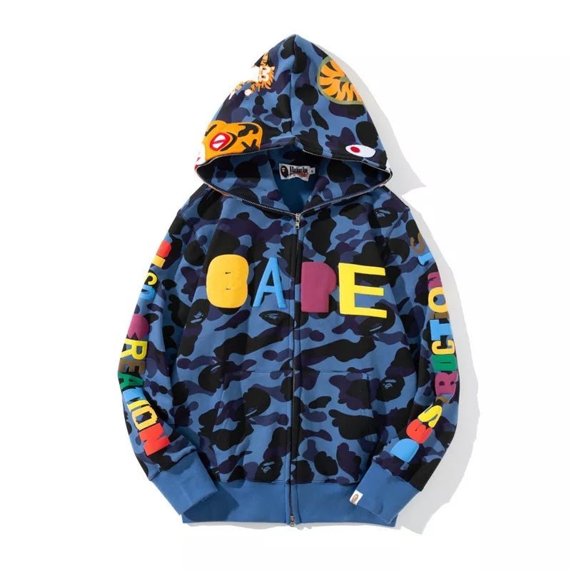 Bapesta Shark Hoodie Camo Street Wear - TimelessGear9