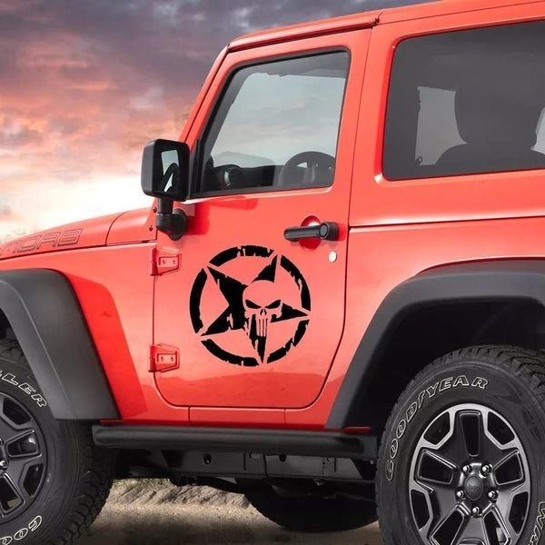 Car Decor Motorcycle Decals Star Skull Pentagram Decorative Accessories Creative Waterproof - TimelessGear9