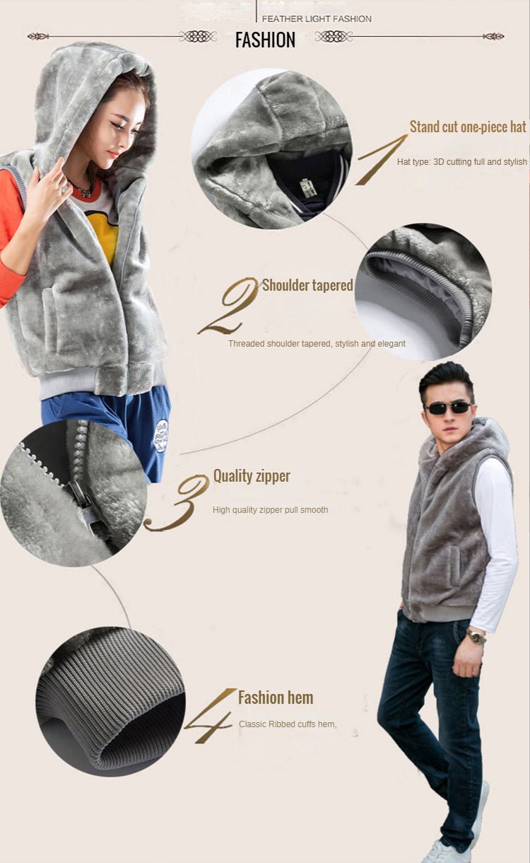 Cassy Vegan Mink Fur Flannel Vest Fashion Luxury Jacket - TimelessGear9