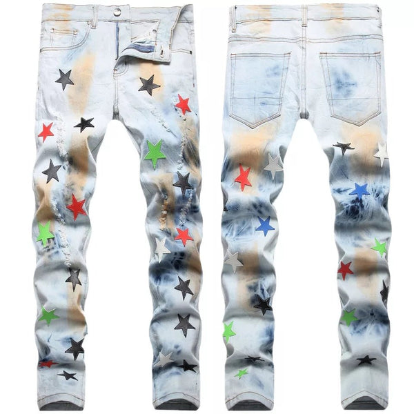 Casual Trouser Genuine Amiri Black Star Power Blue Jeans - TimelessGear9