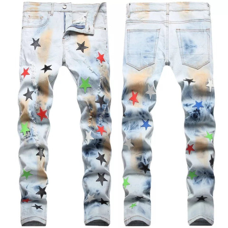 Casual Trouser Genuine Amiri Black Star Power Blue Jeans - TimelessGear9