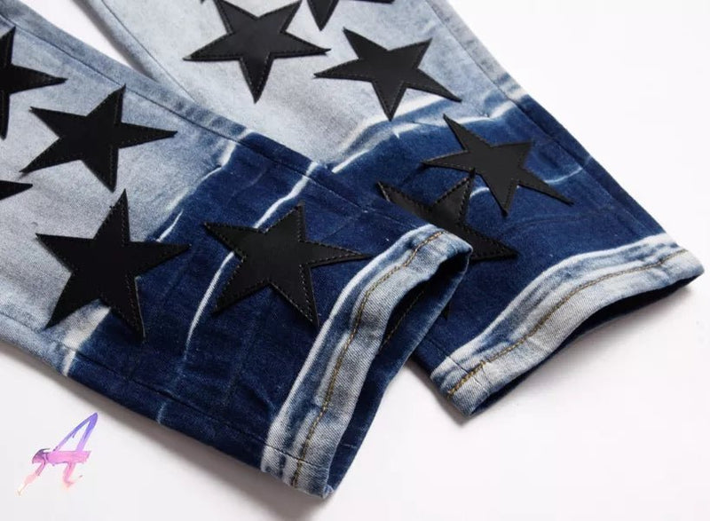Casual Trouser Genuine Amiri Black Star Power Blue Jeans - TimelessGear9