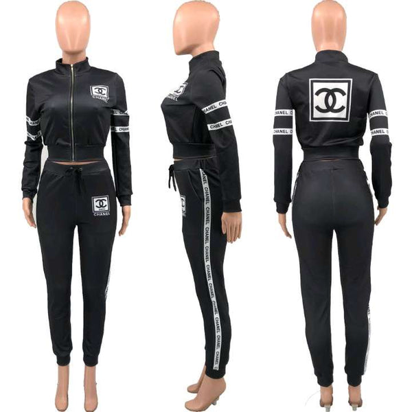 Classic Retro Chanel Stylish Logo Design Fashion Track Suit - TimelessGear9