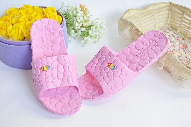 Cobble Slippers Summer Sandals Unisex Flat Shoes Couple Non-slip Bathing Soft Bottom Wear-resisting Home Indoor - TimelessGear9