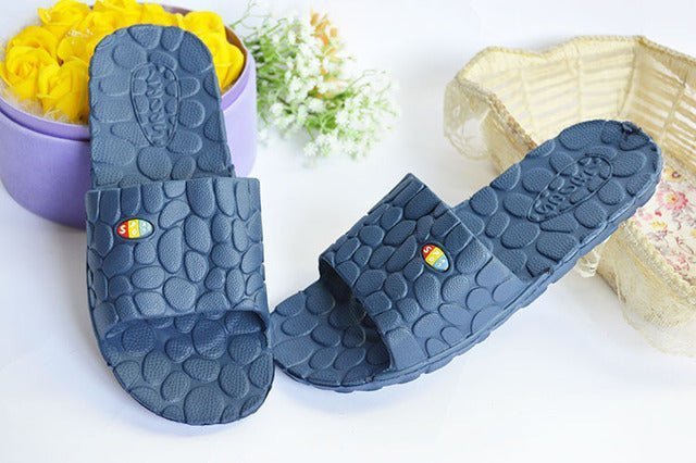 Cobble Slippers Summer Sandals Unisex Flat Shoes Couple Non-slip Bathing Soft Bottom Wear-resisting Home Indoor - TimelessGear9