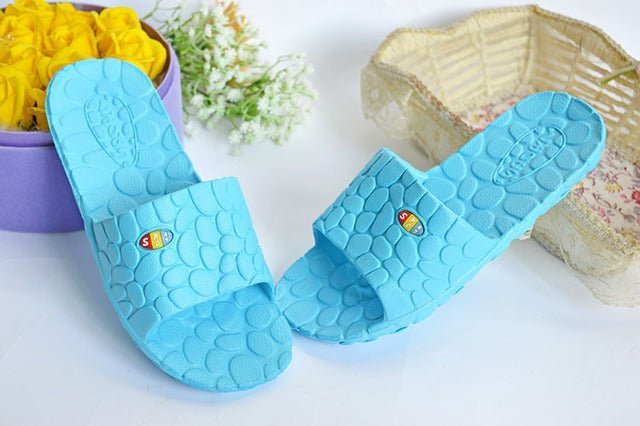 Cobble Slippers Summer Sandals Unisex Flat Shoes Couple Non-slip Bathing Soft Bottom Wear-resisting Home Indoor - TimelessGear9