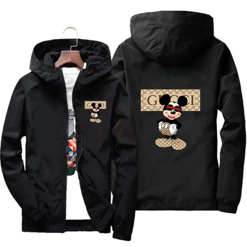 Disney Gucci Collaboration Print Waterproof Hoodie Trench Jacket - TimelessGear9