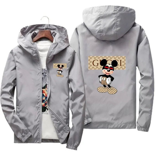 Disney Gucci Collaboration Print Waterproof Hoodie Trench Jacket - TimelessGear9