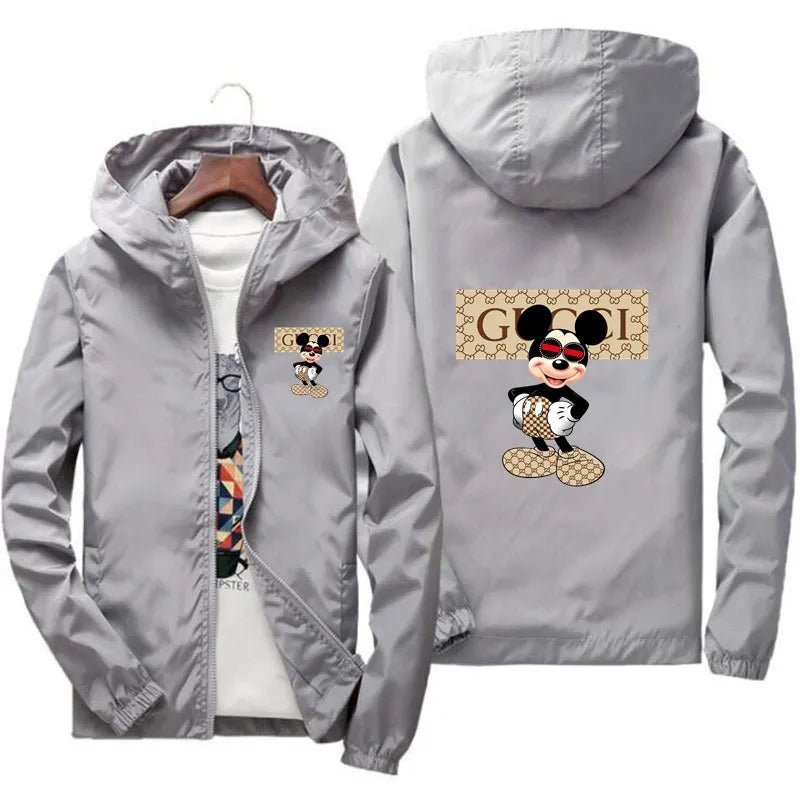 Disney Gucci Collaboration Print Waterproof Hoodie Trench Jacket - TimelessGear9